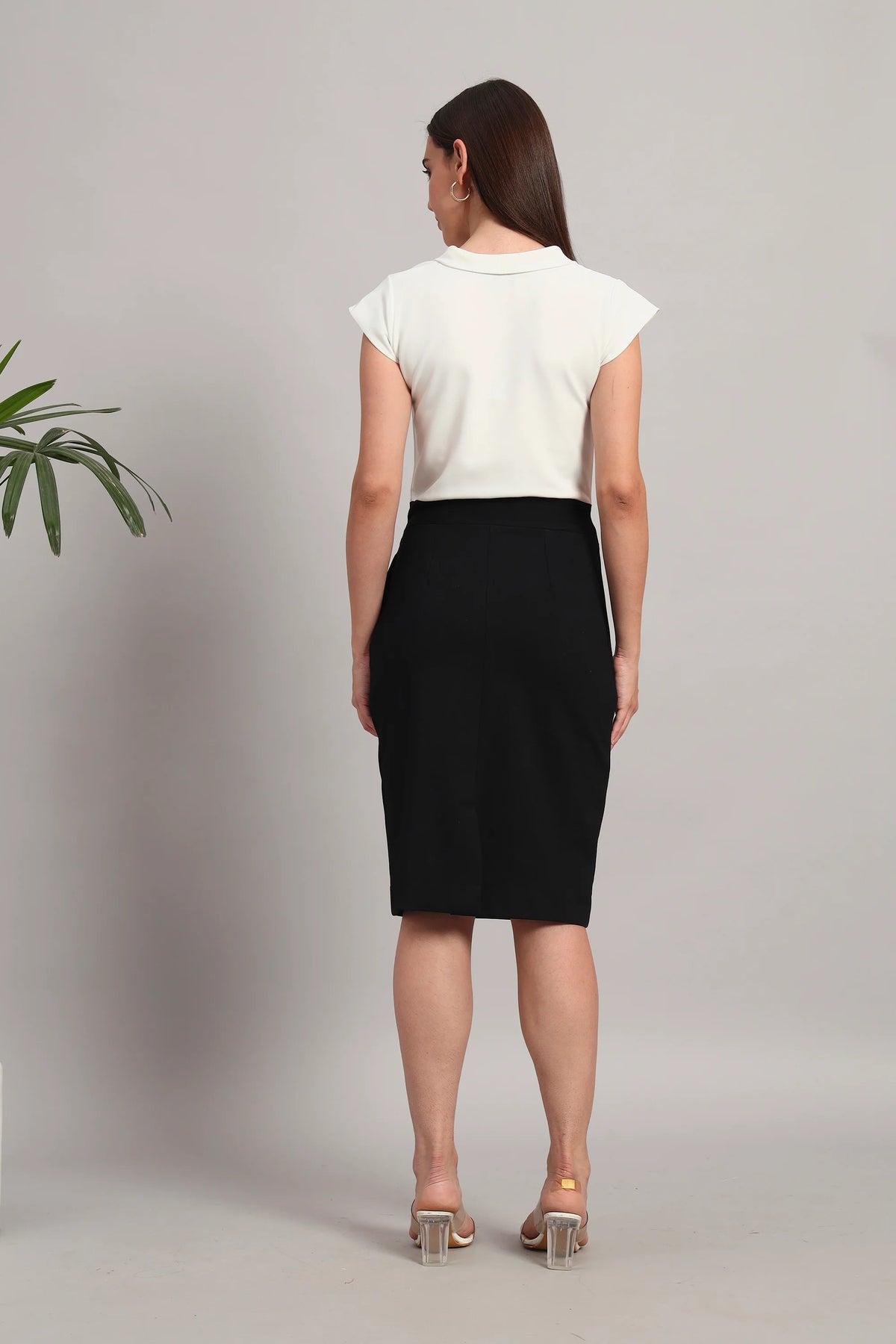Fusion Midi Dress, Black and white