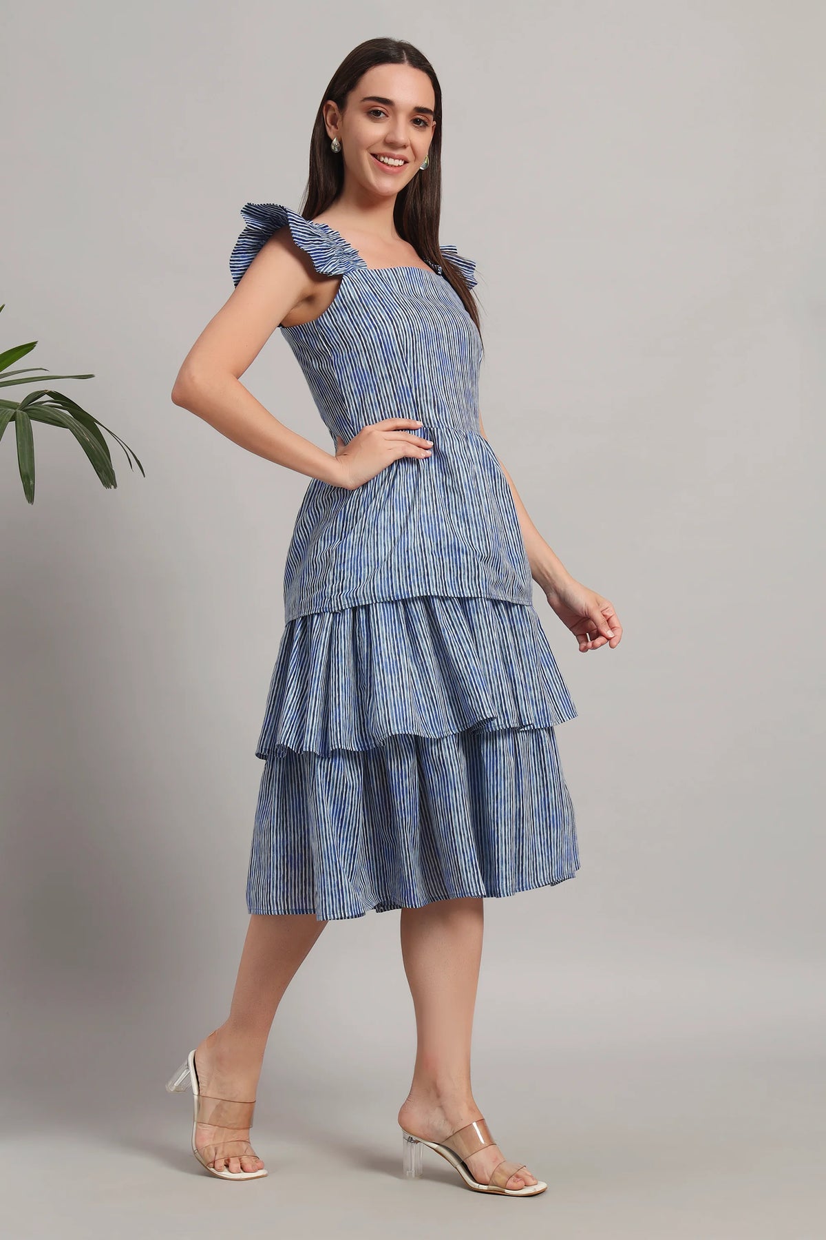 The Blue Ripple Midi Dress