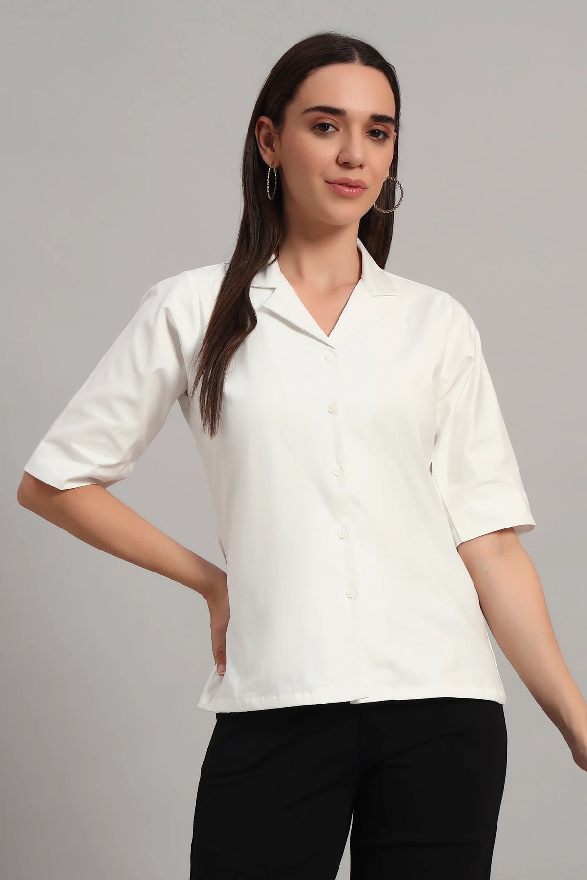 Open Collar, Half Sleeves Shirt