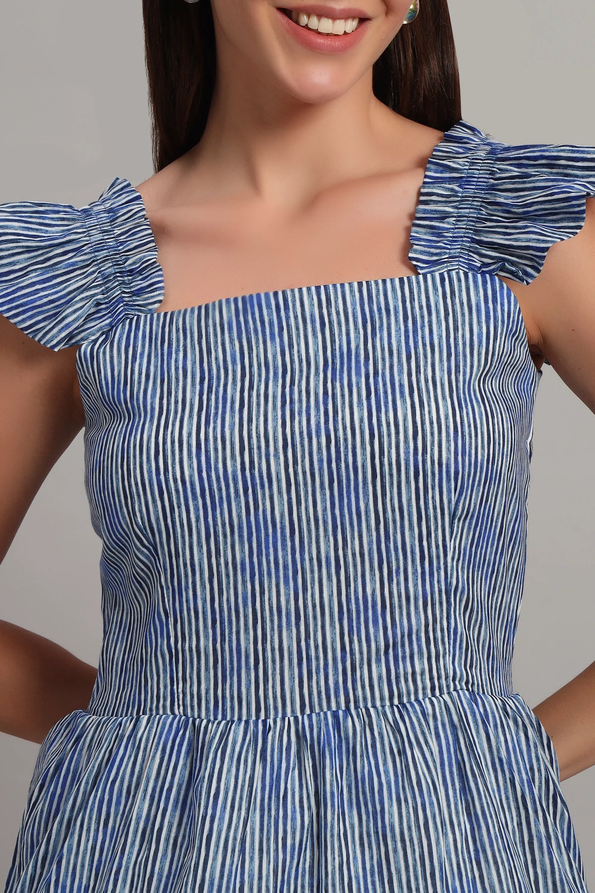 The Blue Ripple Midi Dress