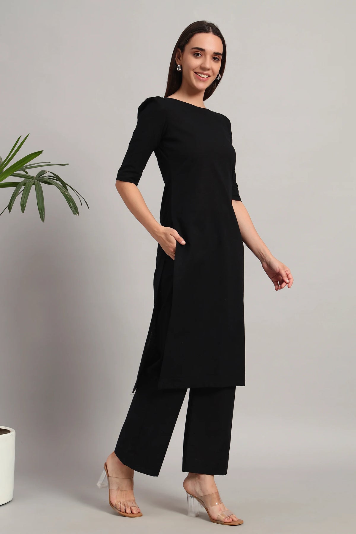 Dufftar Diaries Kurta Set, Black