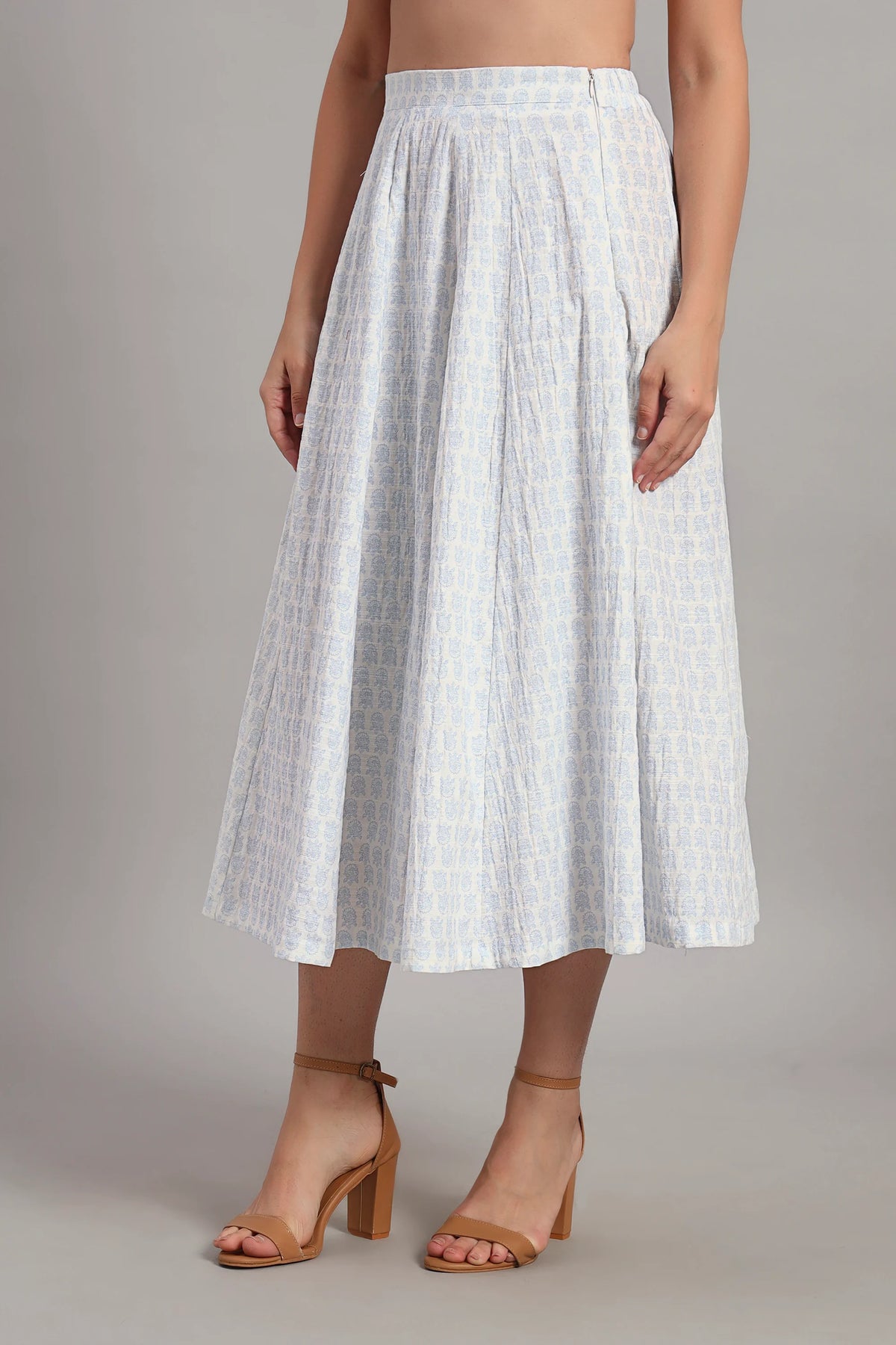 The Classic Waistcoat & Skirt Set, Printed Sky Blue
