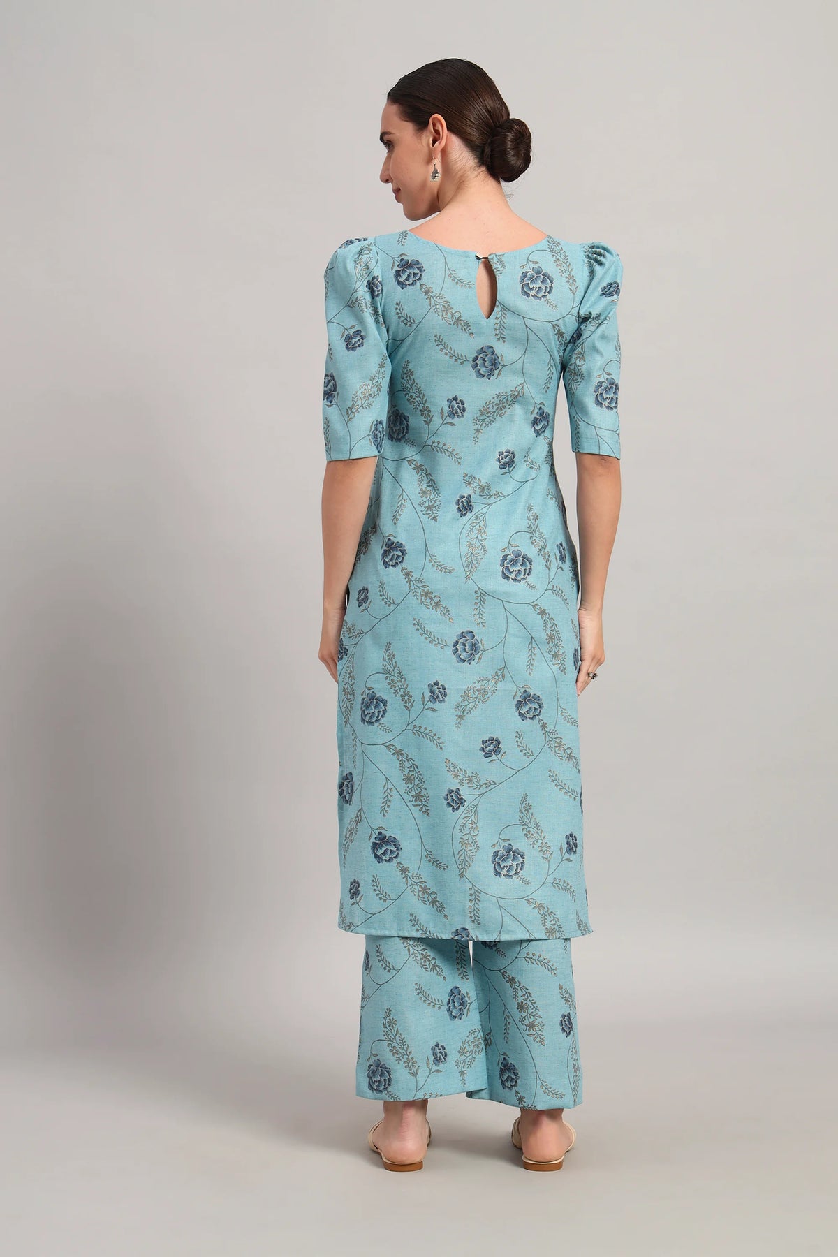 Dufftar Diaries Kurta Set, Sky Blue