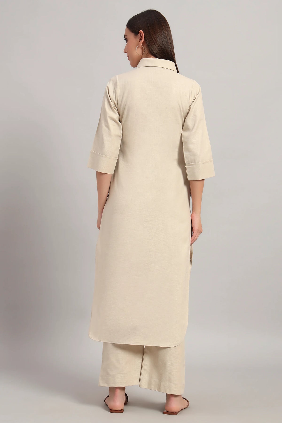 Pratidin, Beige Kurta Set