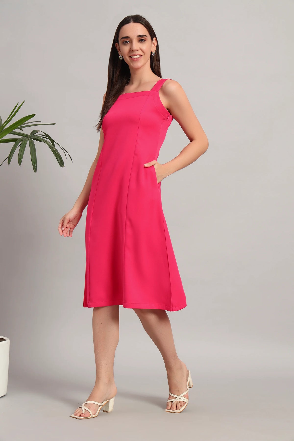Pink Bloom Belle, Midi Dress