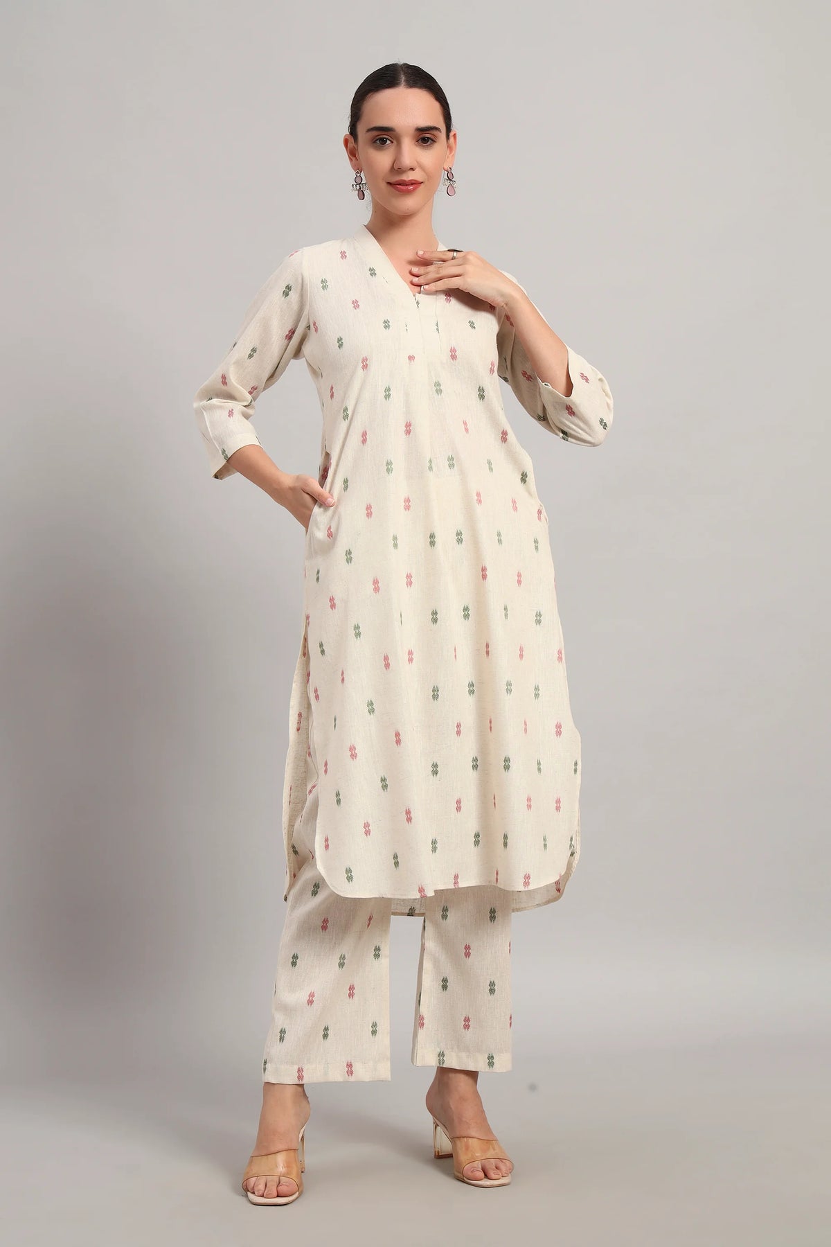 Office Vibe Kurta Set, Beige