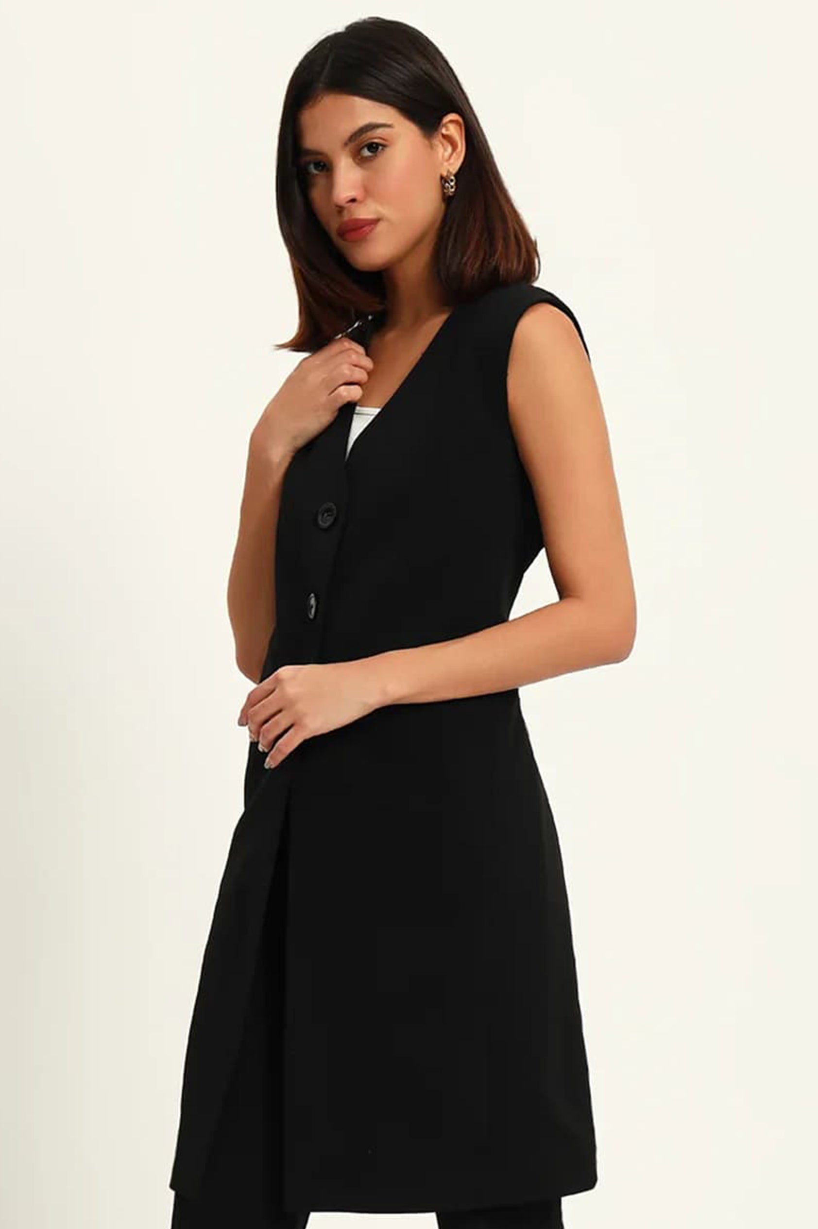 Majestic Longline Blazer Duo Co-ord – Black