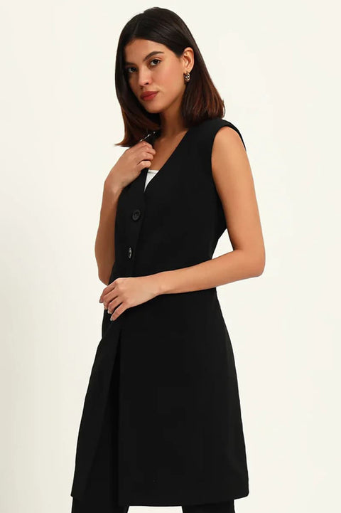 Majestic Longline Blazer Duo Co-ord – Black