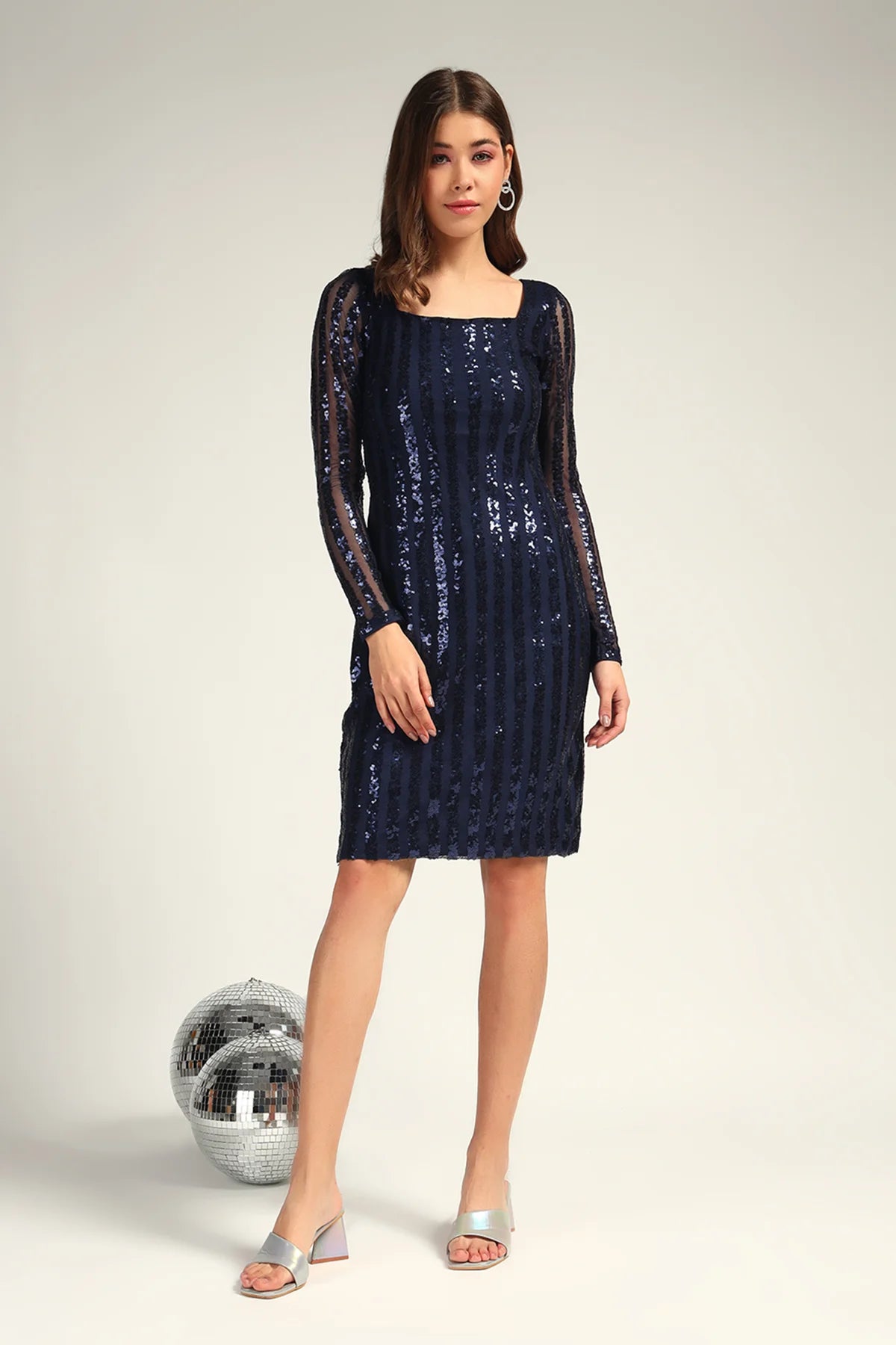 Zara Sa Shimmer Dress, Blue