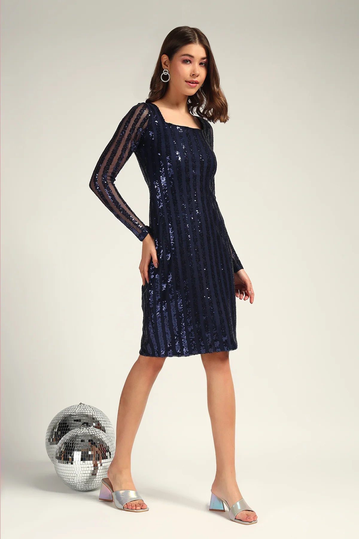 Zara Sa Shimmer Dress, Blue