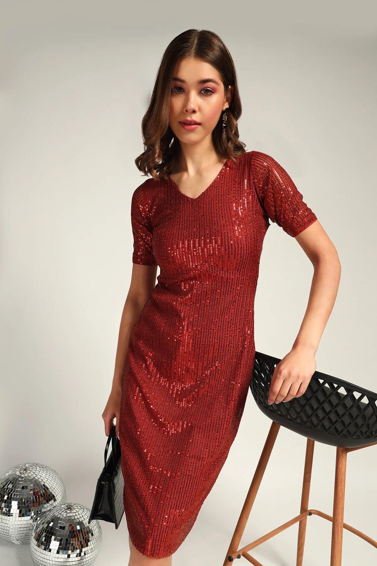 Dazzle Darling Dress, Burgundy