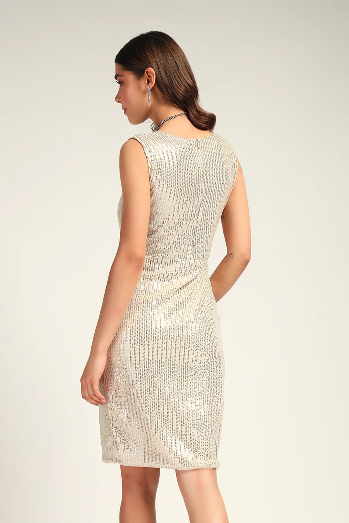 Starry Beige Nights Dress