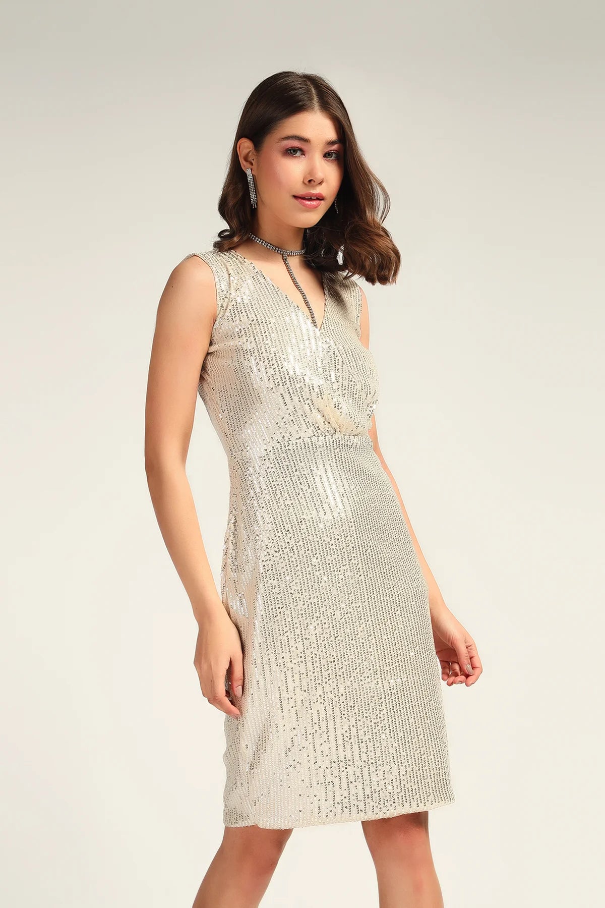 Starry Beige Nights Dress