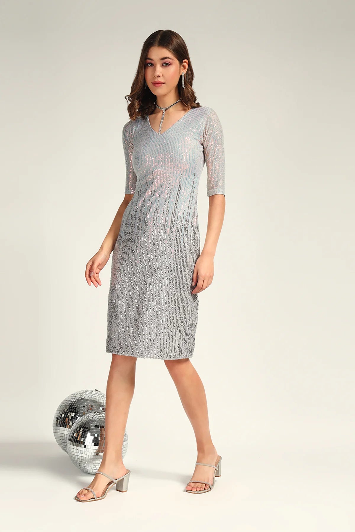 Dazzle Darling Dress, Silverish lilac