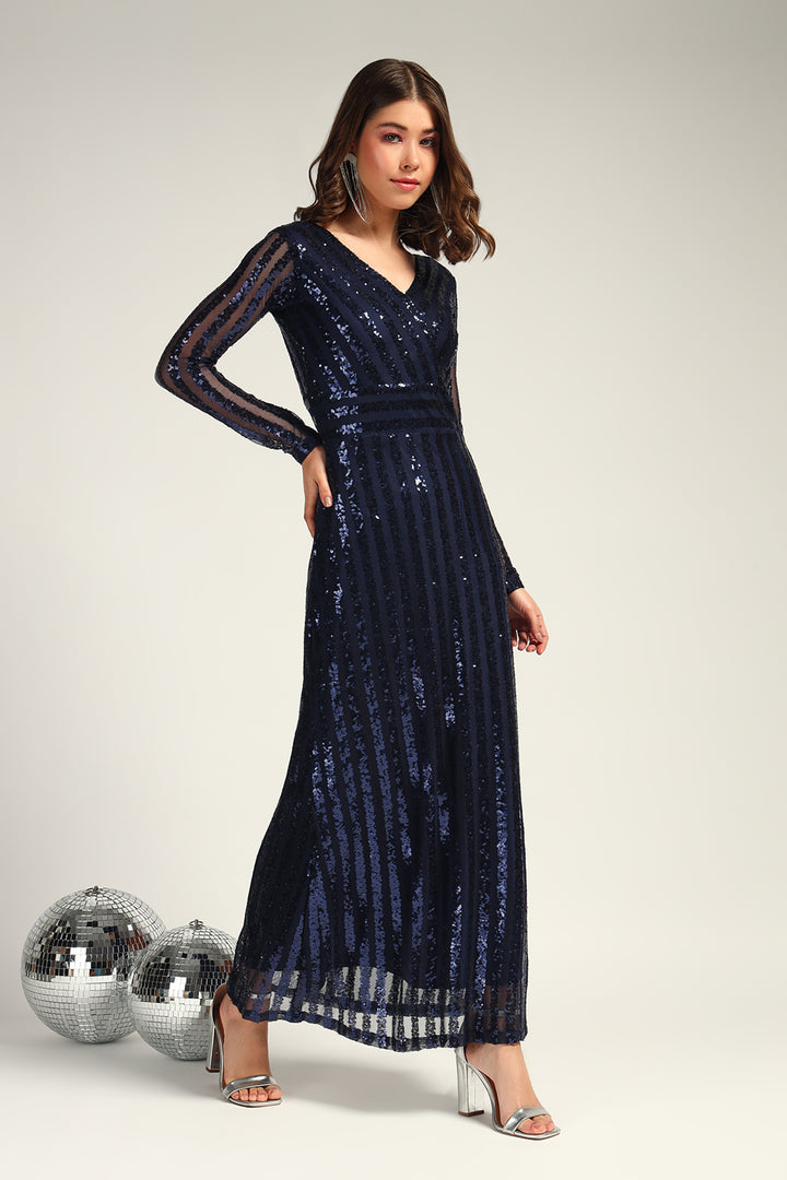 Neela Noor Sequin Full Length Dress for Women