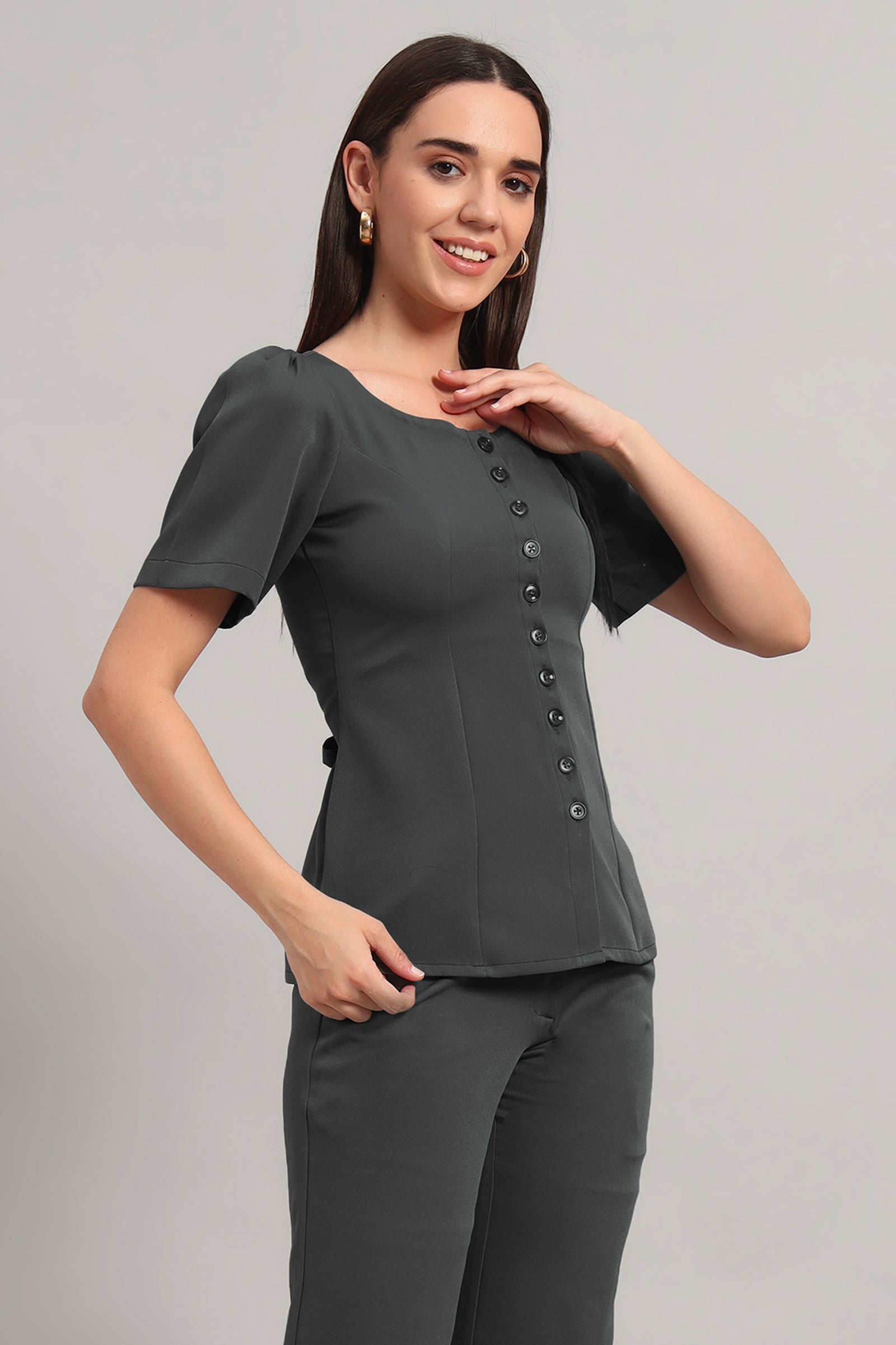 Ease Mode Co-ord Set – Bluish Grey