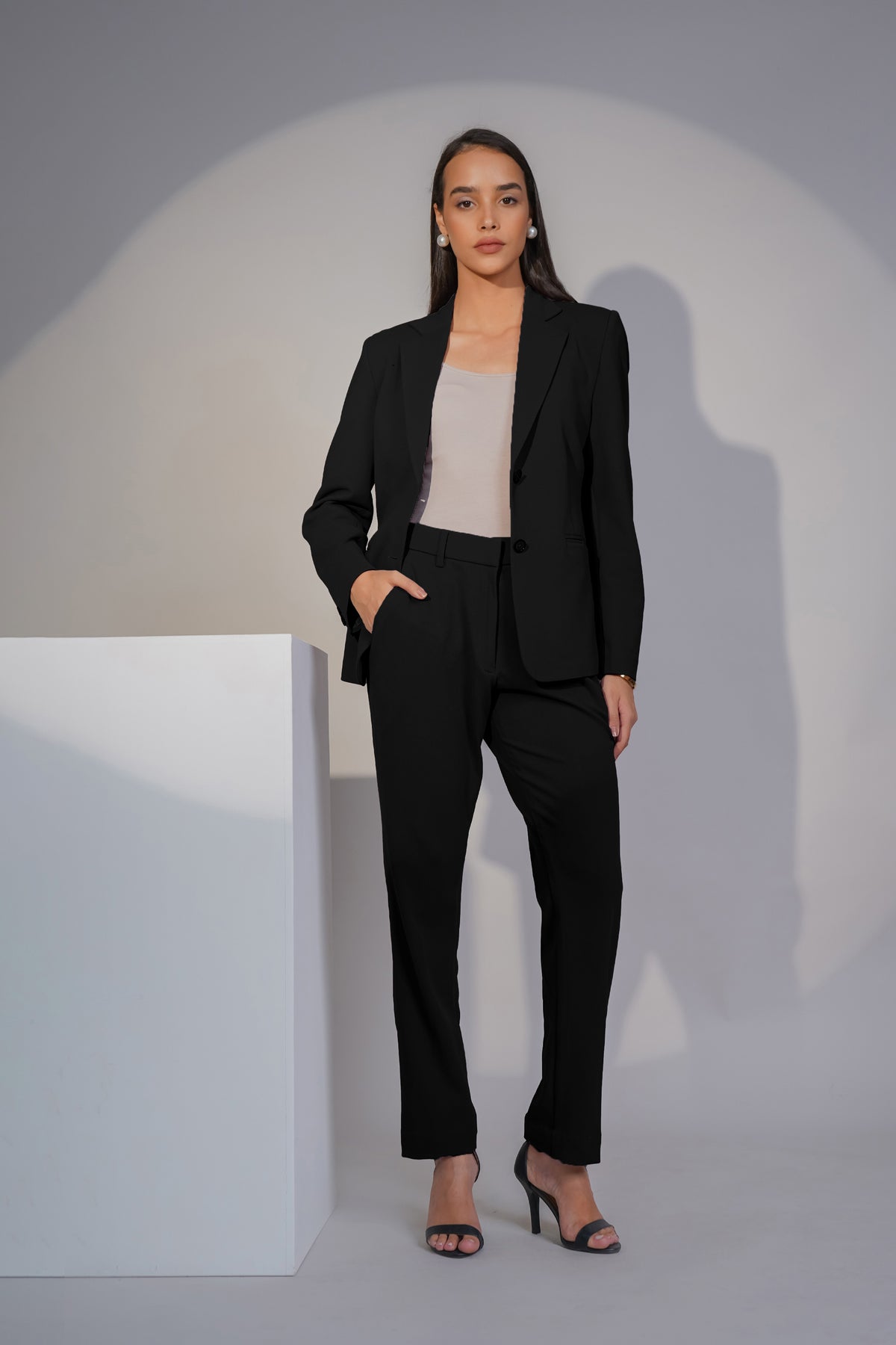 Eternal Office Blazer with Pants Power Suit, Black