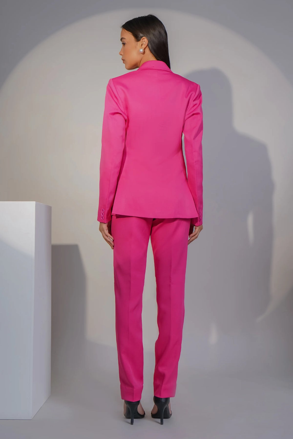 Eternal Office Blazer with Pants Power Suit, Fuchsia