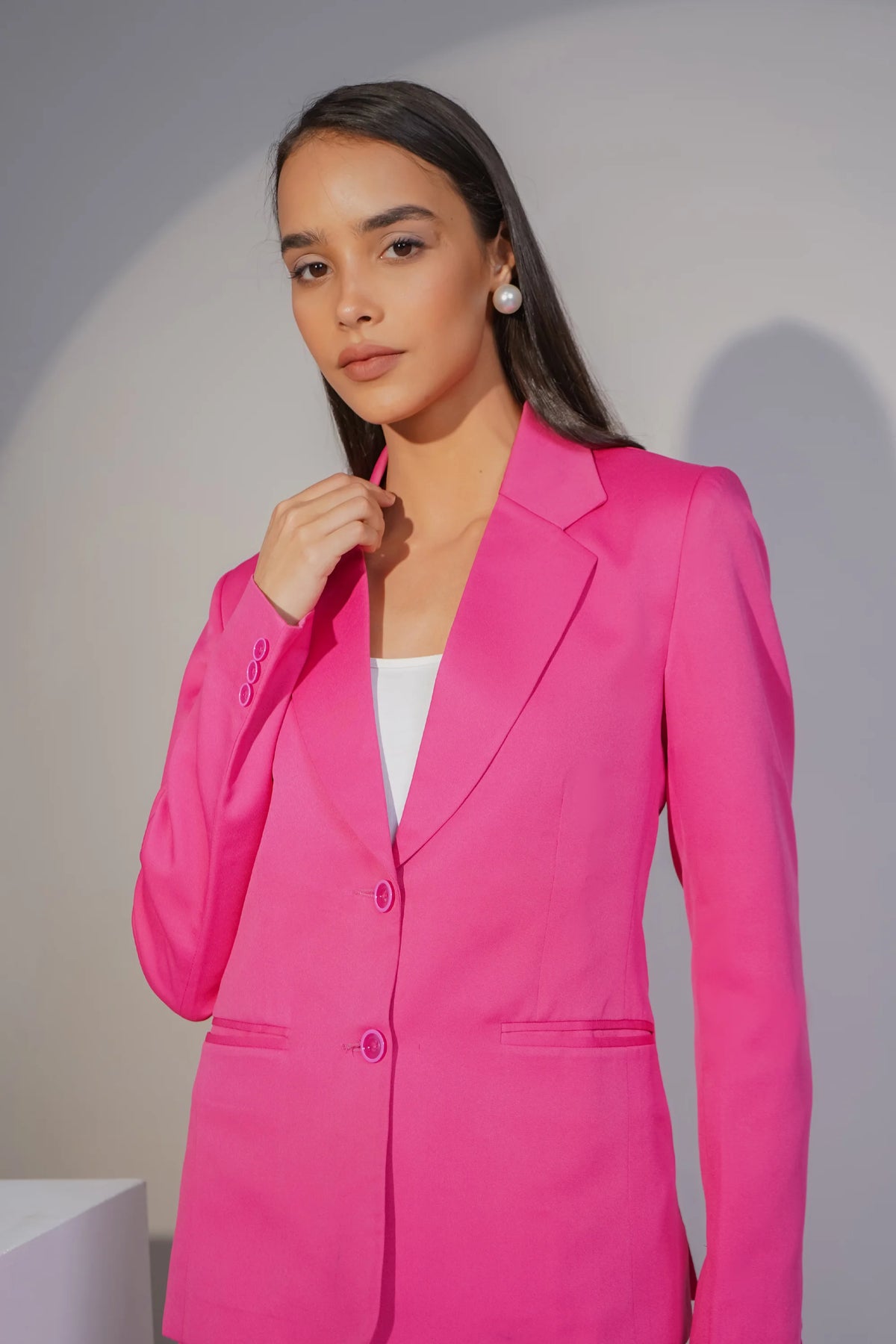 Eternal Office Blazer with Pants Power Suit, Fuchsia