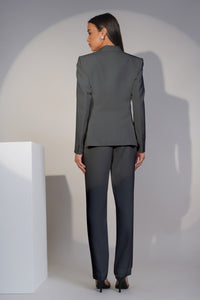 Eternal Office Blazer Power Suit – Bluish Grey