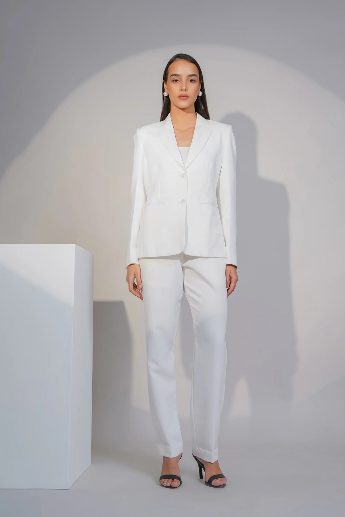 Eternal Office Blazer with Pants Power Suit, Ivory