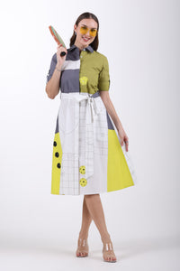 The Pickleball Edit Cotton Shirt Dress – Green