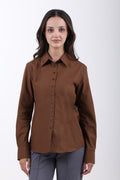 Signature 2-Ply Cotton Regular Fit Shirt – Brown