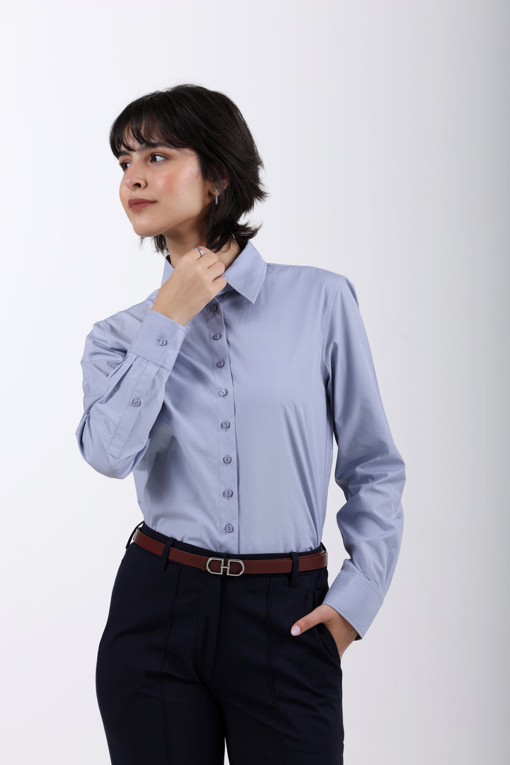 Signature 2-Ply Cotton Regular Fit Shirt – Grey