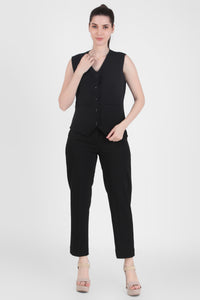 Waistcoat and Trousers Co-ord Set – Black