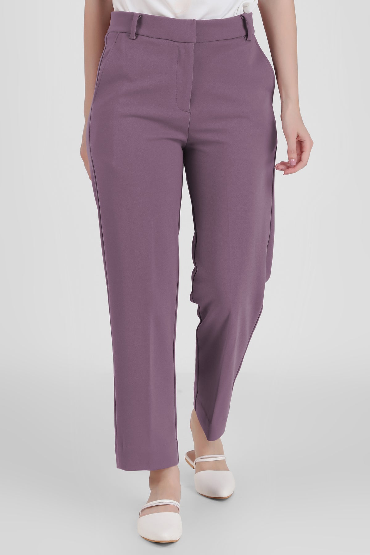 Straight Fit Formal Trousers, Dusky Mauve