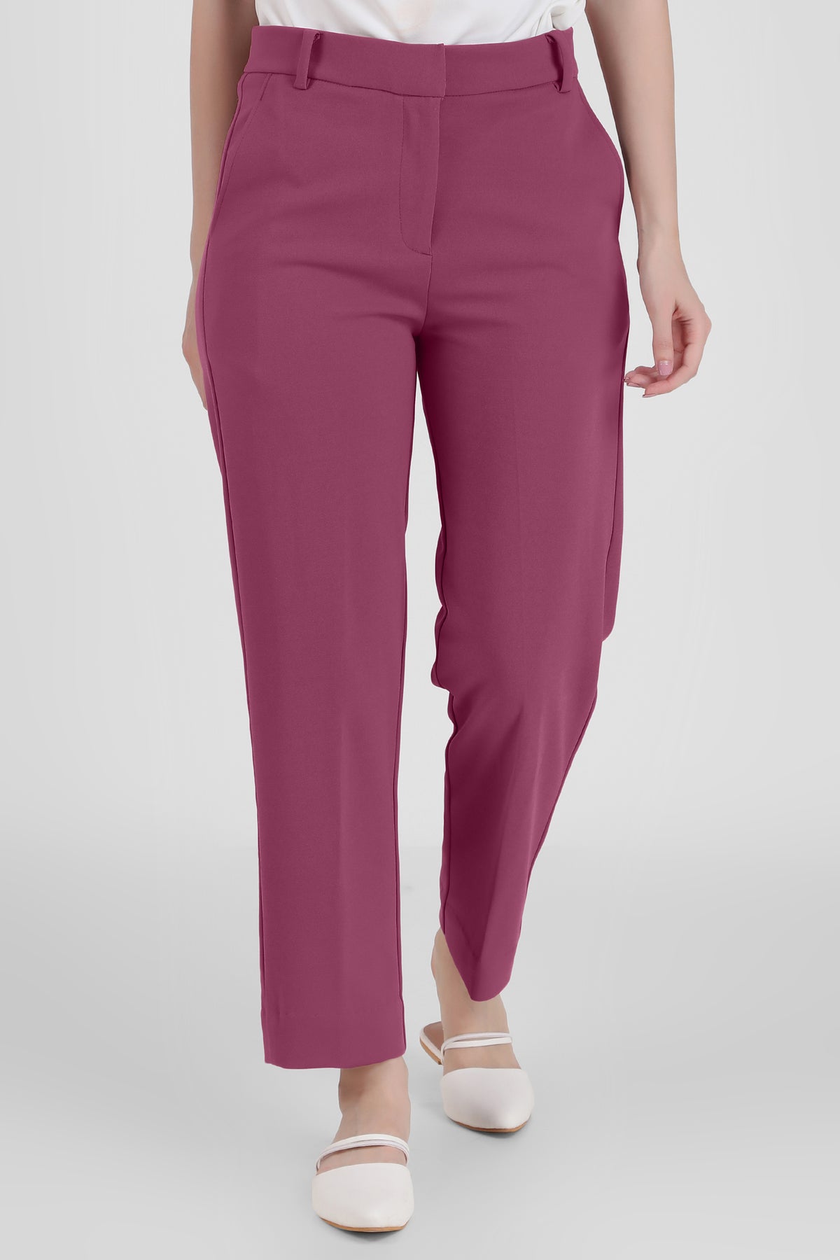 Straight Fit Formal Trousers, Dusky Mauve