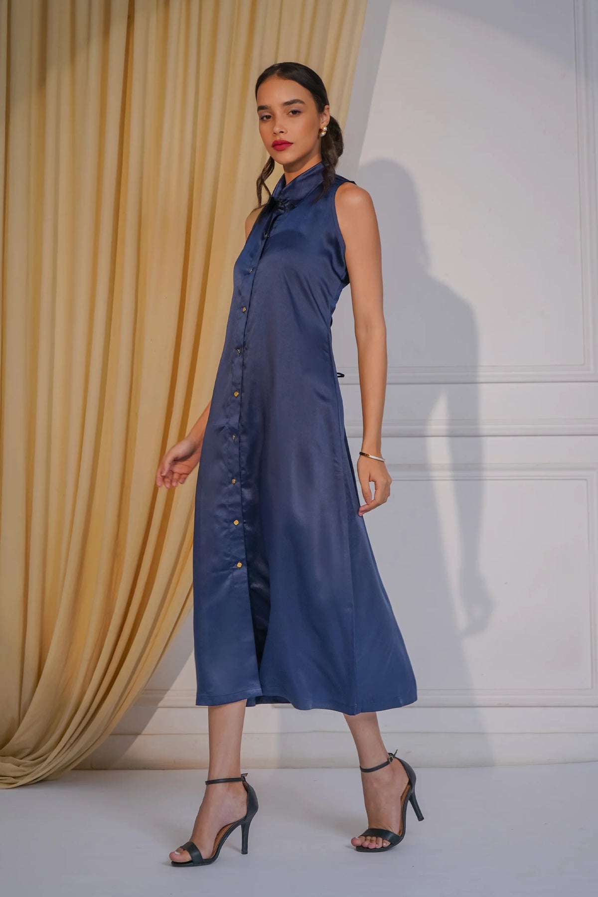 The Party Collar Shirt Dress, Blue