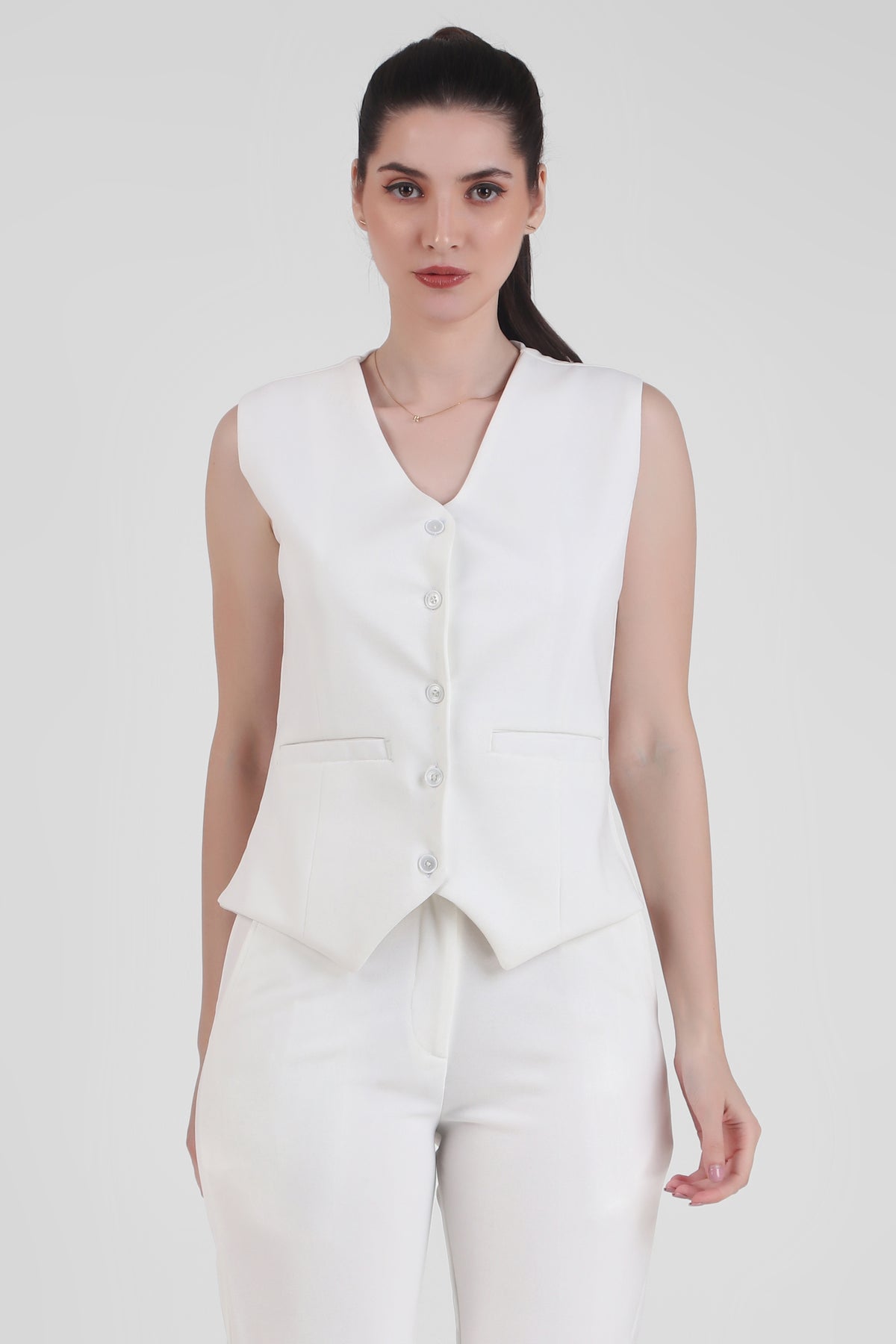 Waistcoat And Trousers Co-ord Set - Ivory