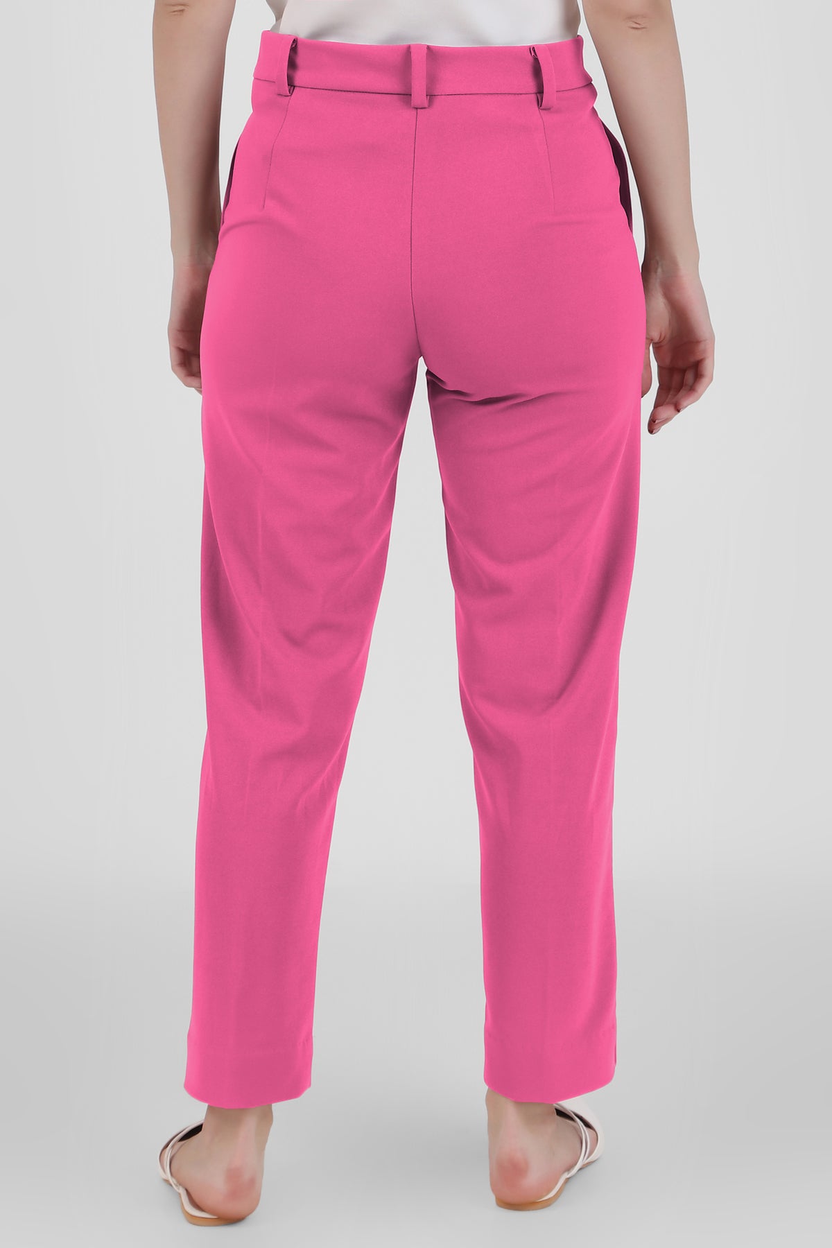 Straight Fit Formal Trousers, Pink