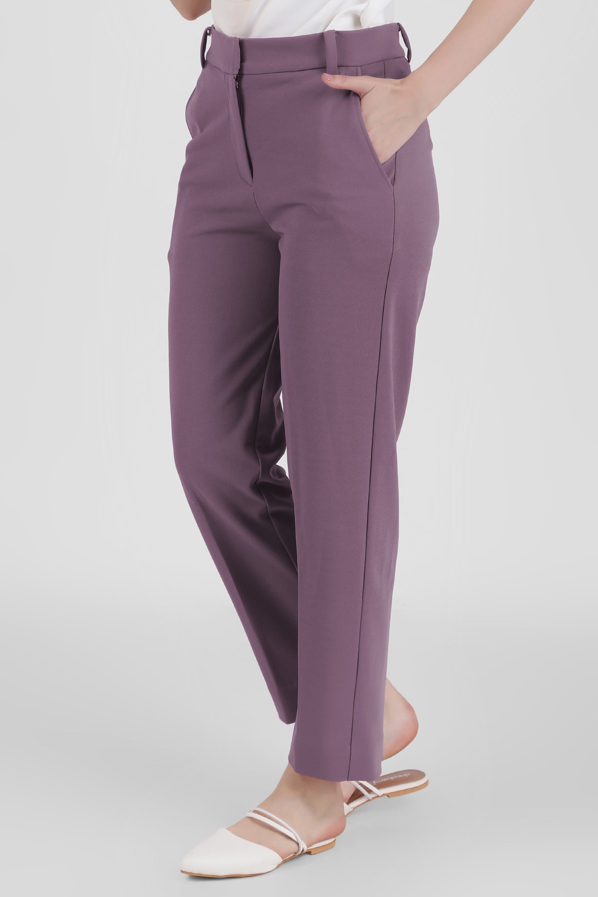 Straight Fit Formal Trousers, Dusky Mauve