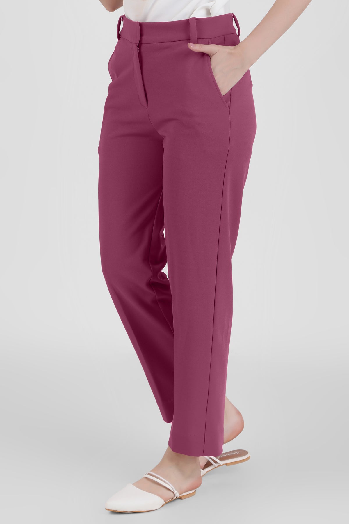 Straight Fit Formal Trousers, Dusky Mauve