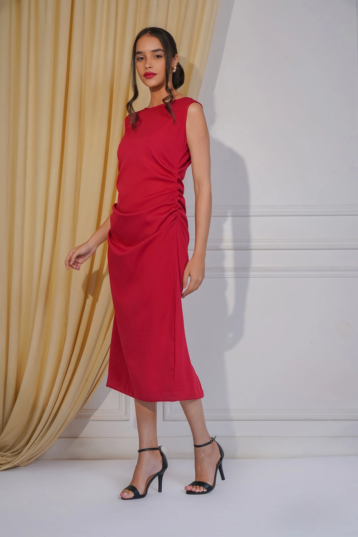 Crimson Crush Midi Dress