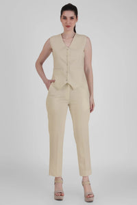 Waistcoat and Trousers Co-ord Set – Sand