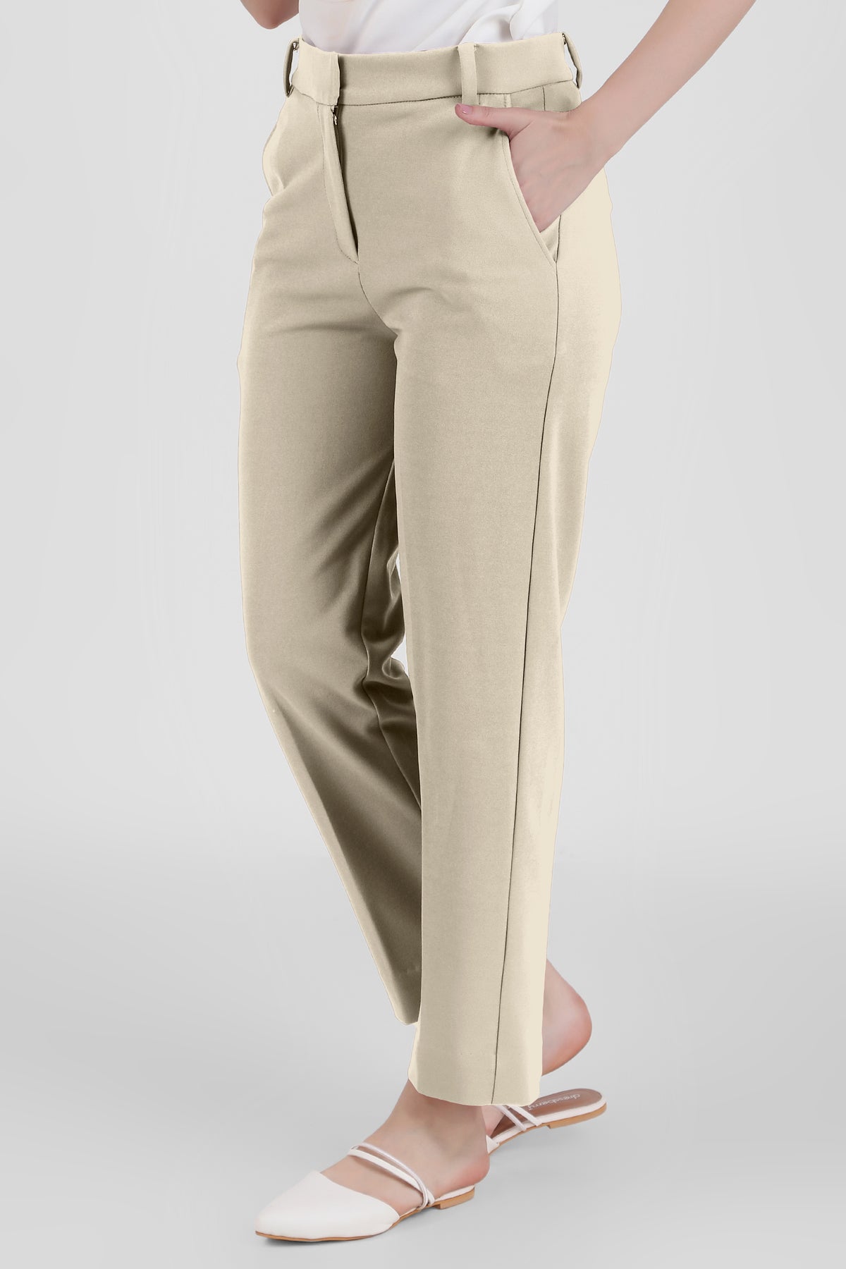 Straight Fit Formal Trousers, Sand