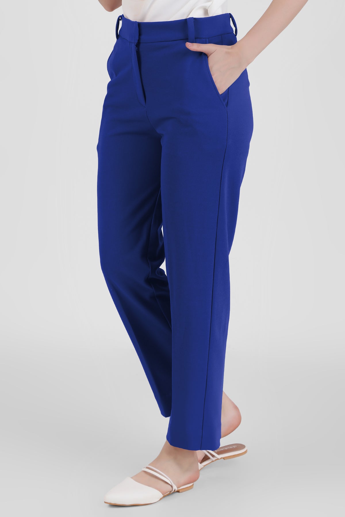 Straight Fit Formal Trousers, Blue