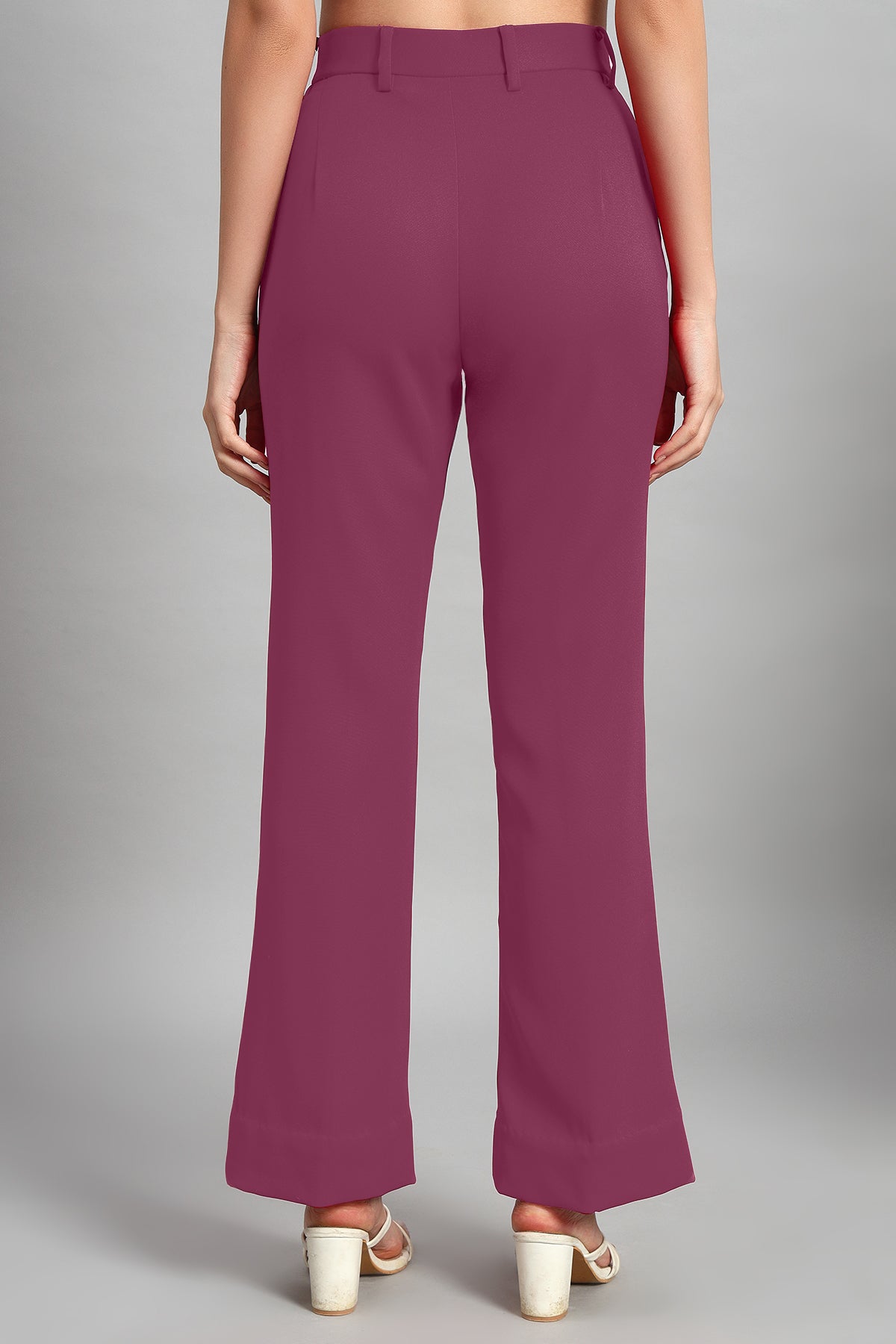 Flared Bootcut Trousers, Dusky Mauve