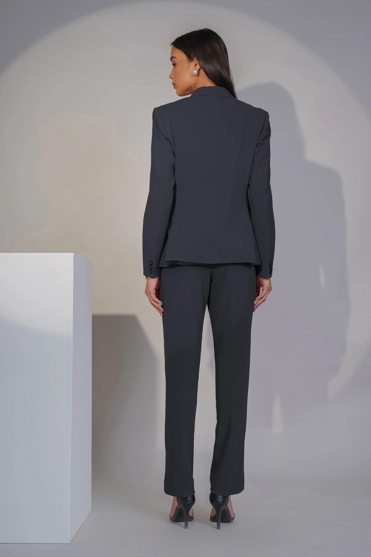 Eternal Office Blazer with Pants Power Suit, Bluish Gray