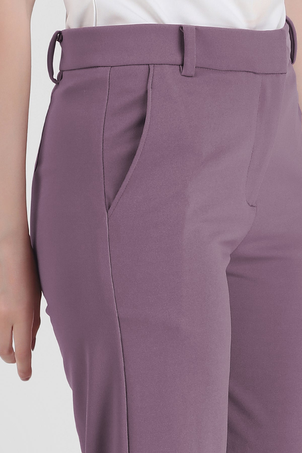 Straight Fit Formal Trousers, Dusky Mauve