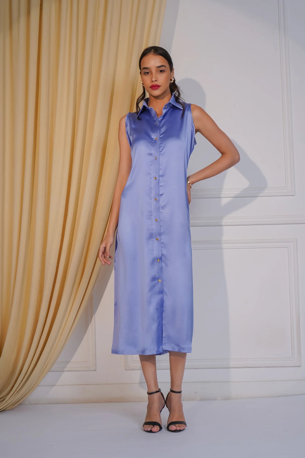 The Party Collar Shirt Dress, Lilac