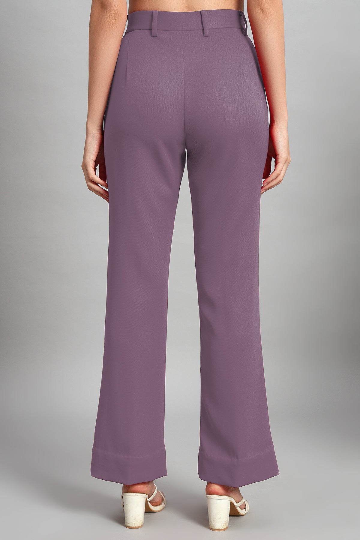 Flared Bootcut Trousers, Dusky Mauve