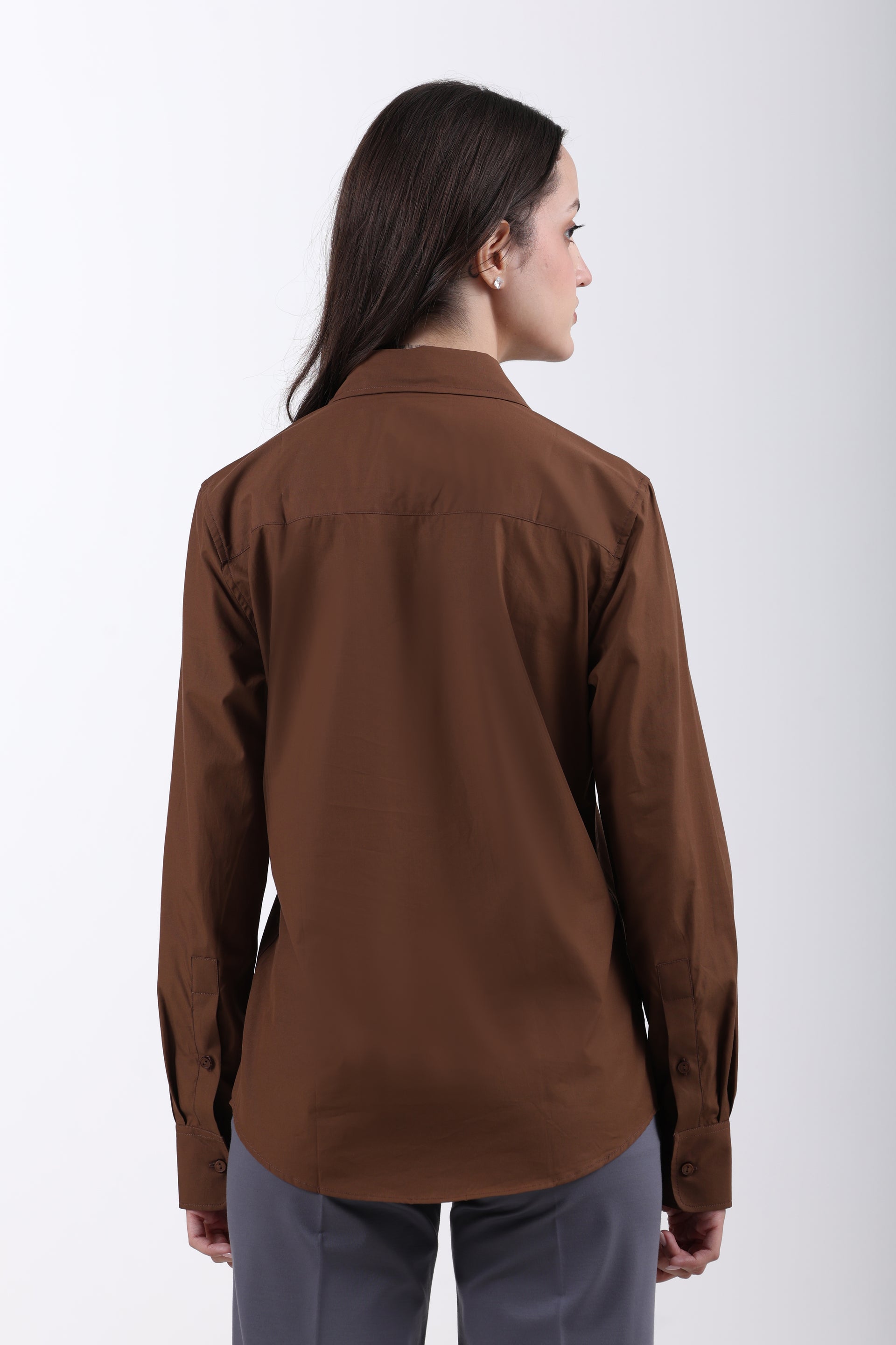 Signature 2-Ply Cotton Regular Fit Shirt – Brown