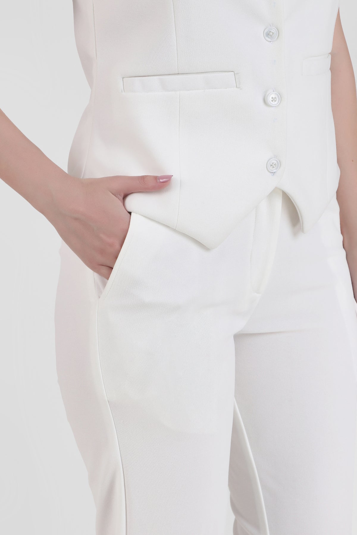 Waistcoat And Trousers Co-ord Set - Ivory