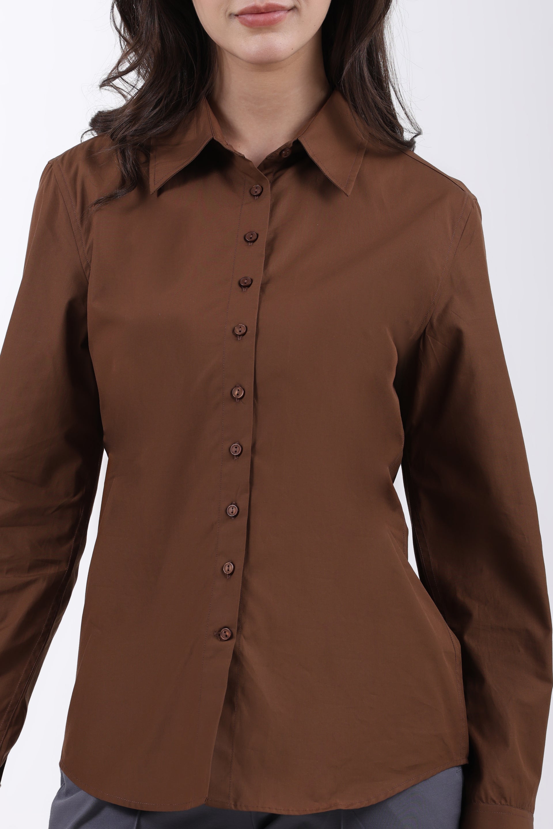Signature 2-Ply Cotton Regular Fit Shirt – Brown