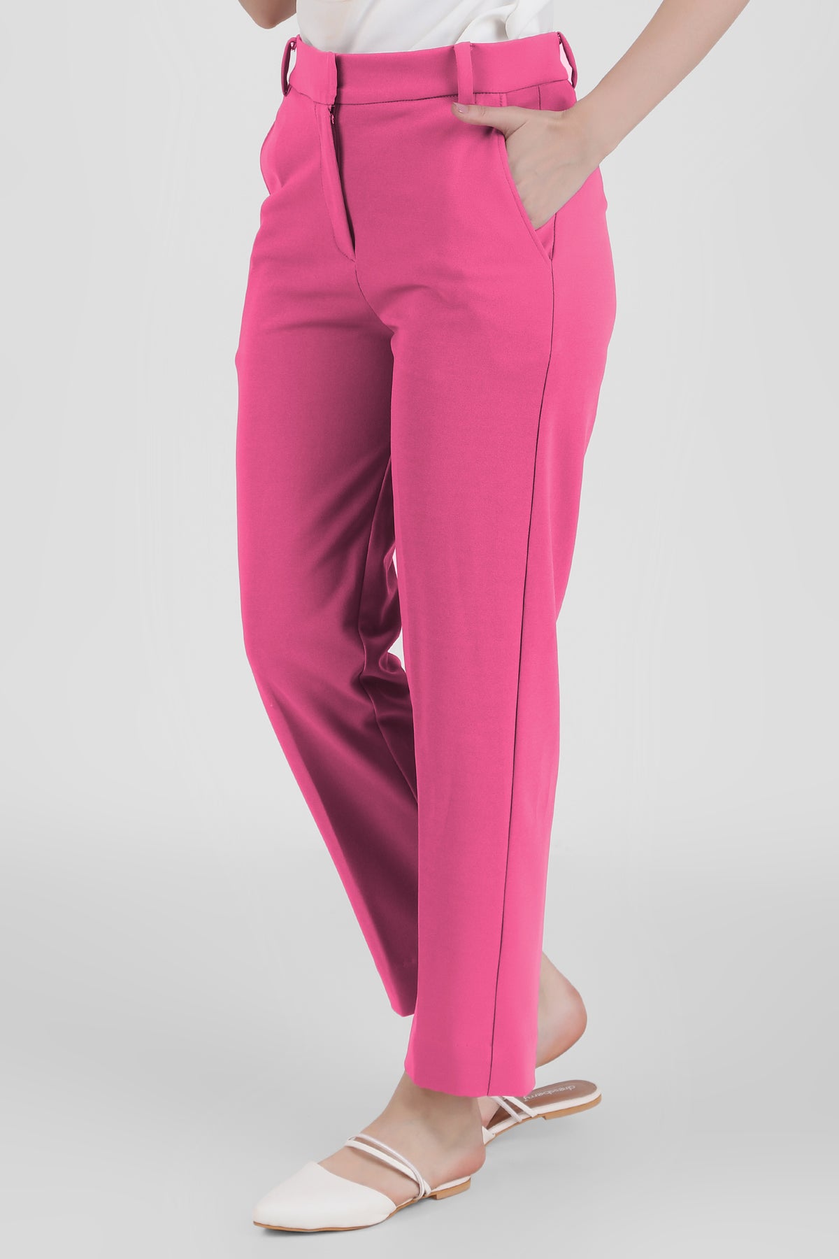 Power : 3 Piece Suit Set : Waistcoat Blazer Pant in Fuchsia