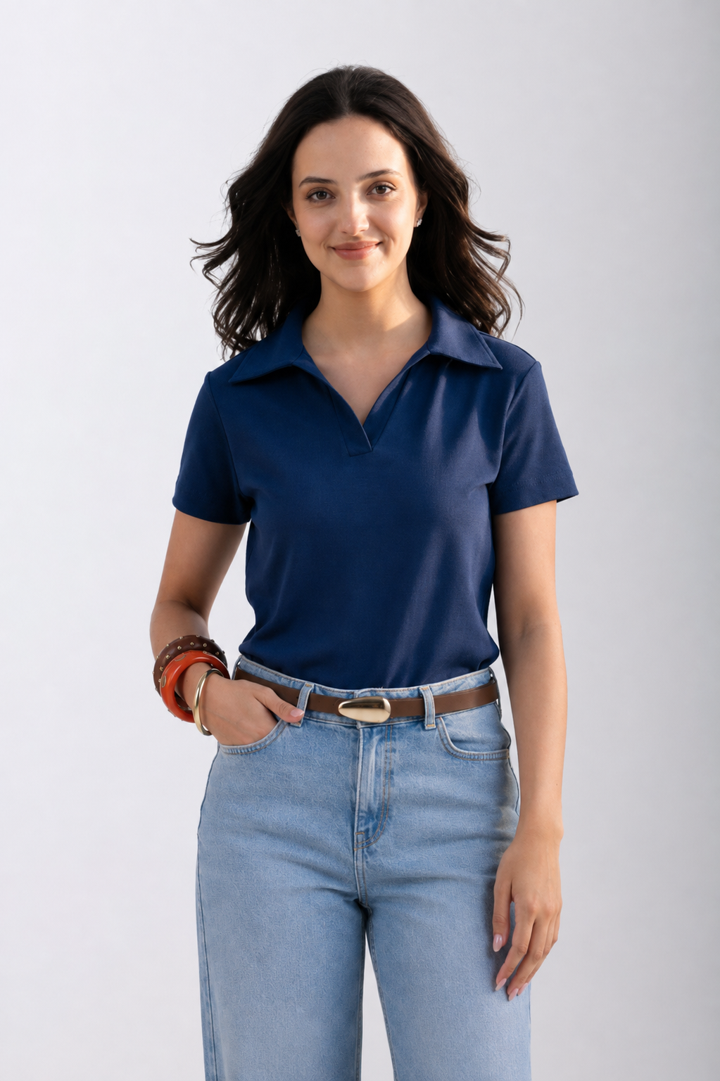 Classic Cotton Polo T-Shirt – Blue